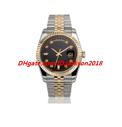 

luxury watch 9 style mens 18k yellow gold 36mm ii diamond dial 218238 warranty automatic fashion men's watches wristwatch, Slivery;brown