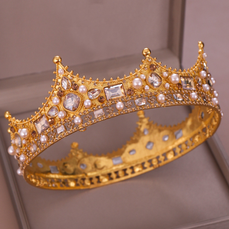 LLLucky Newborn Circle Crown Baby Round Princess Tiaras Infant Photography Shooting Props Crown Gold
