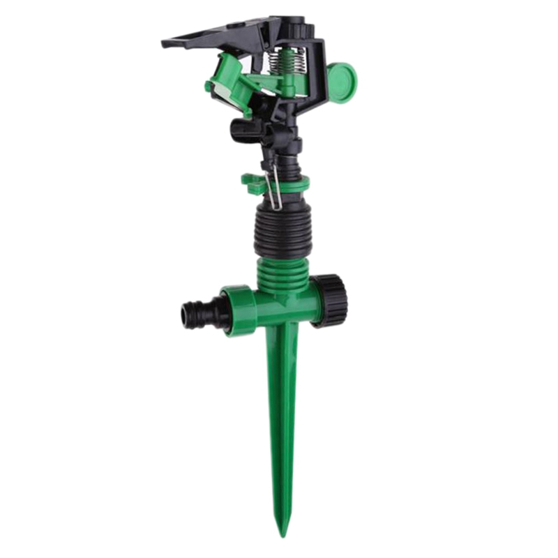 

Garden Metal Spike Lawn Grass 360 Degree Adjustable Rotating Water Nozzle Impulse Sprinkler For Garden Irrigation System, Green