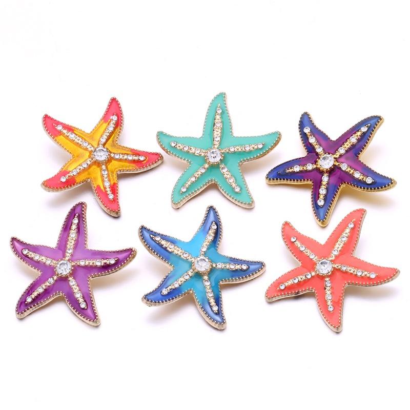 color plata 28 mm Estrella de mar con pedrería