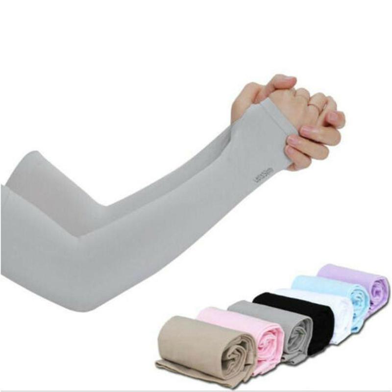 US 1 Pair Unisex Outdoor Sports Ice Cooling Arm Sleeves Cover UV Sun Protection
