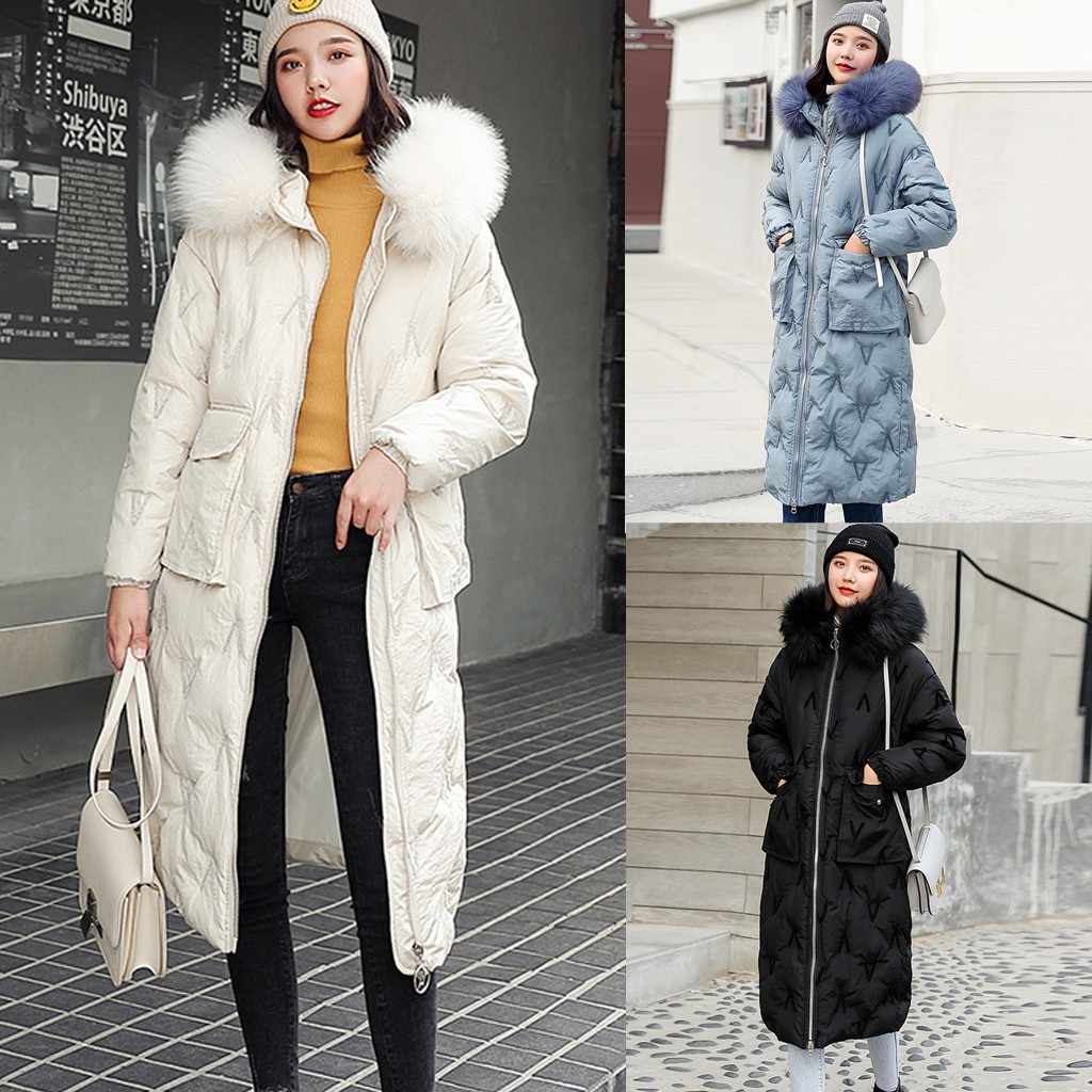 

2019 Winter Cotton Jacket Women Parkas New Thick Warm Hooded Student Coat Plus size Fashion Female Long Cotton-padded Jacket #SS, Blue