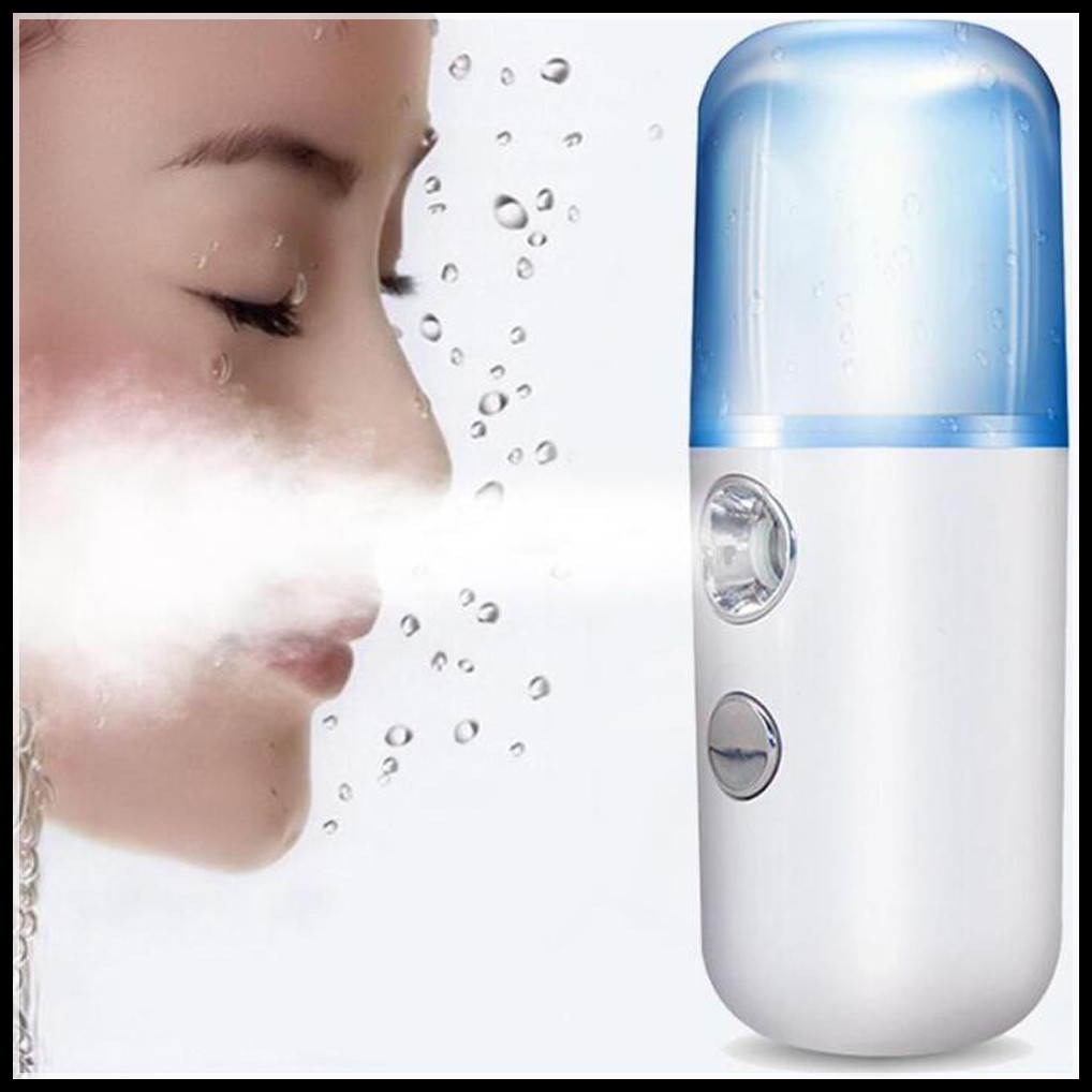 

EPACK Nano Mist Sprayer Face Humidifier Facial Steamer Cooling Mist Mini Moisturizing Instrument USB Rechargeable 30ml water tank LLFA