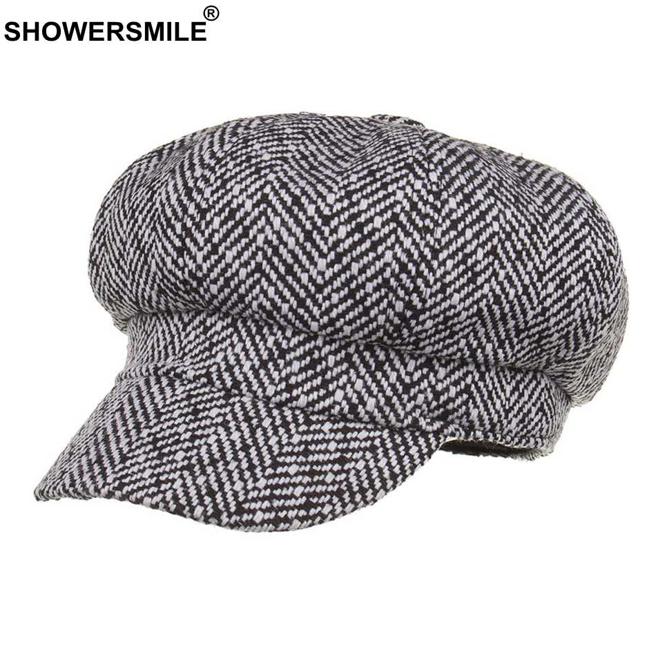 black and white newsboy cap