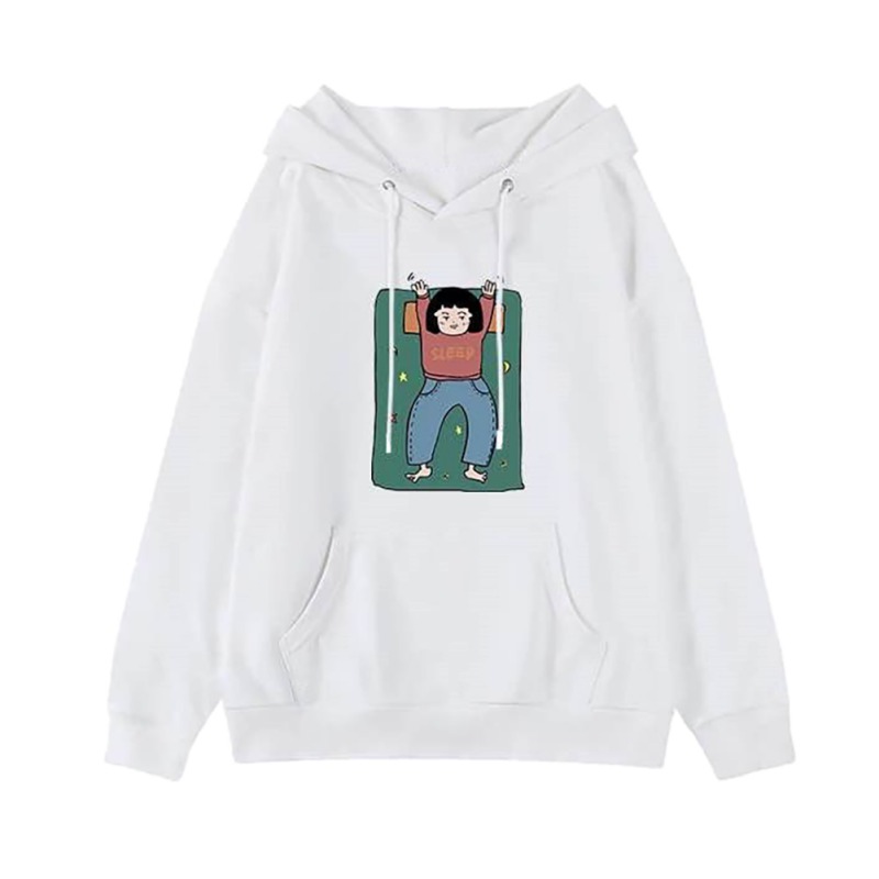 

Autumn Winter New Fun Cartoon Print Hoodie Korean Style Fashion Trend Long-sleeved Hooded Sweatshirt For Women