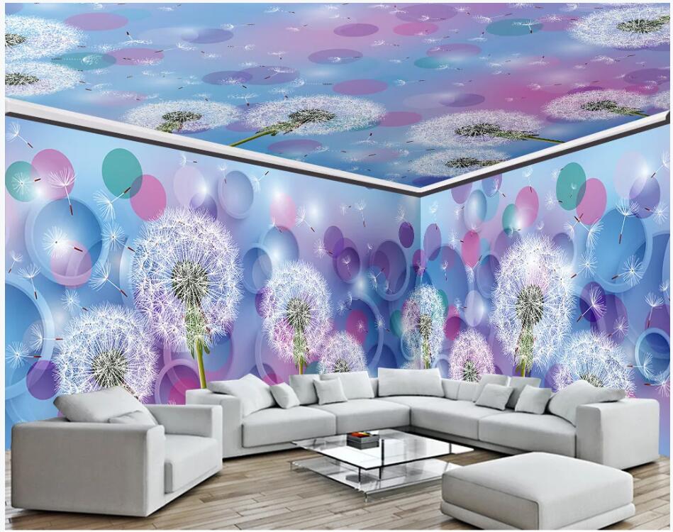 

3d room wallpaer custom mural photo Dandelion flower beauty circle full house background home decor 3d wall murals wallpaper for walls 3 d, Customize