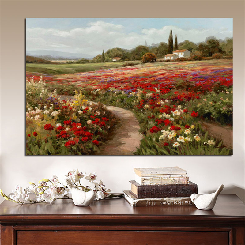 

Claude Monet Poplars Poppy fields Impressionist Landscape Oil Painting on Canvas Wall Picture for Living Room