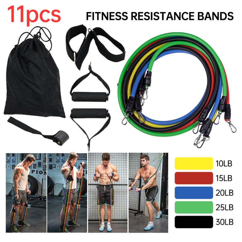 

1set Exercise Resistance Bands Yoga Fitness Rubber Tube Band Expander Stretch Training Equipment Home Gym Elastic Pull Rope, Beige