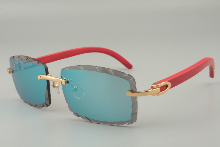 

2019 new red wooden temple sunglasses A8100915 personalized custom sunglasses, engraved lens color lenses, size: 56-18-135mm sunglasses,