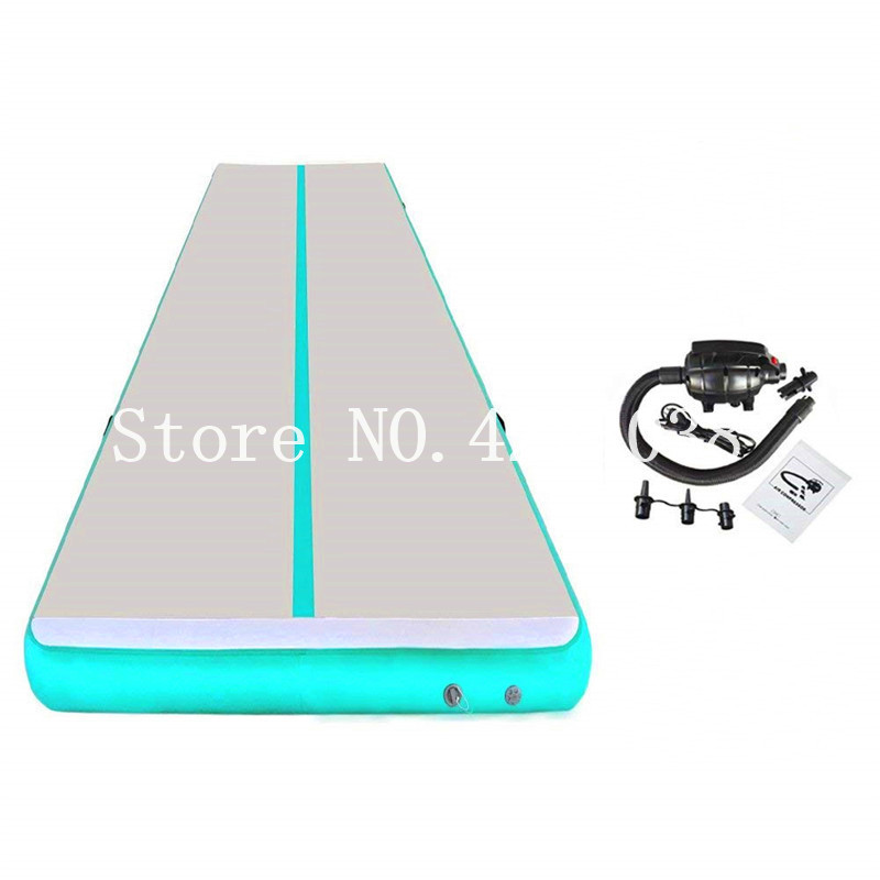 

pump 4*1*0.2m blue inflatable gymnastics mattress gym tumble airtrack floor tumbling air track for sale