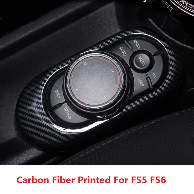 

ABS Carbon Fiber Printed Car Gear Panel Sticker Window Control Panel Cover Case for Mini Cooper F55 F56 Interior Accessories