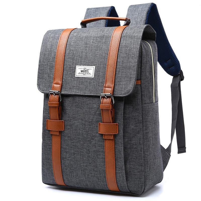 

Men Male Nylon Backpack Gray Casual Rucksacks 15 inch Laptop Backpacks College Student School Bag Backpack Women, Blue