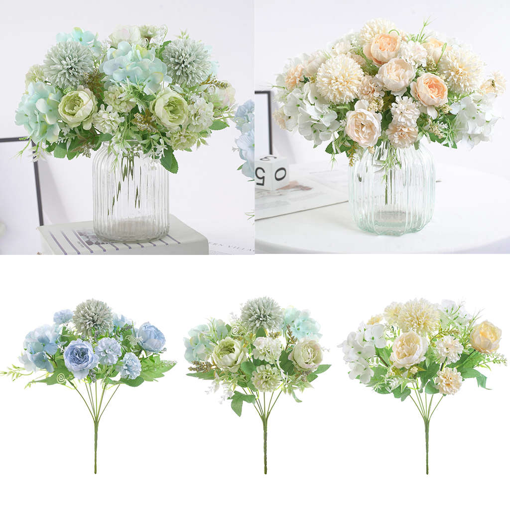 

7-head artificial fake peony silk flower leaf wedding party home decoration, 3pc
