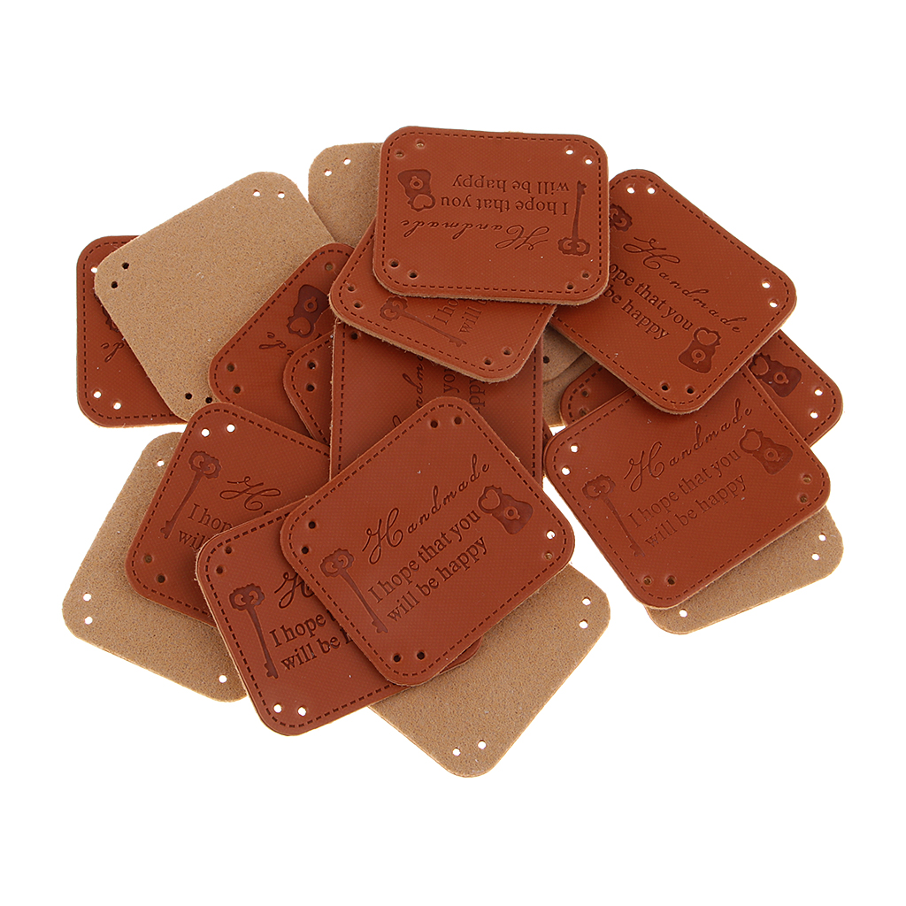 

20Pcs PU Leather Tags Labels for Sewing Clothes Patches DIY Handmade Crafts