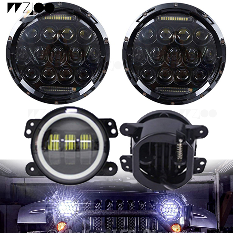 

7inch Led 75W Headlight 4inch 30w fog light For Auto Niva 4X4 Lada Jeep Car Accessories Hunting