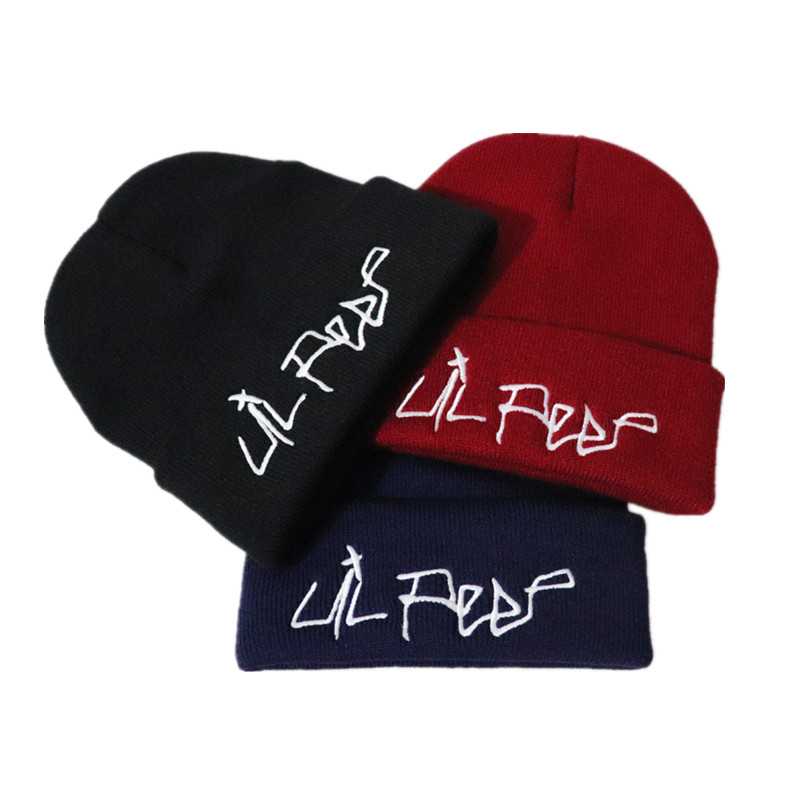 

New Lil Peep Beanie Embroidery Love lil.peep men women Knit Cap Knitted Hat Skullies Warm Winter Unisex Ski Hip Hop Hat