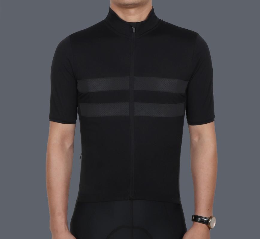 

SPEXCEL New season Commuting design full black Reflective cycling Jersey Short sleeve medium weight for all long time ride