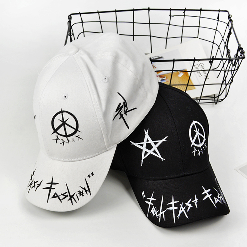 

Visors Women Men Graffiti Printing Baseball Cap Cotton Outdoor Adjustable Sun Caps Hip Hop Hats, White