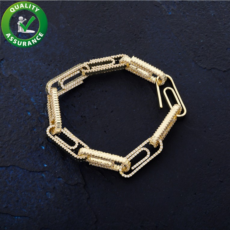 

Luxury Designer Jewelry Men Bracelets Bling Iced Out Dimond Charm Bracelet Gold Silver Bangles Hip Hop Tennis Chain Rapper Hiphop with Box