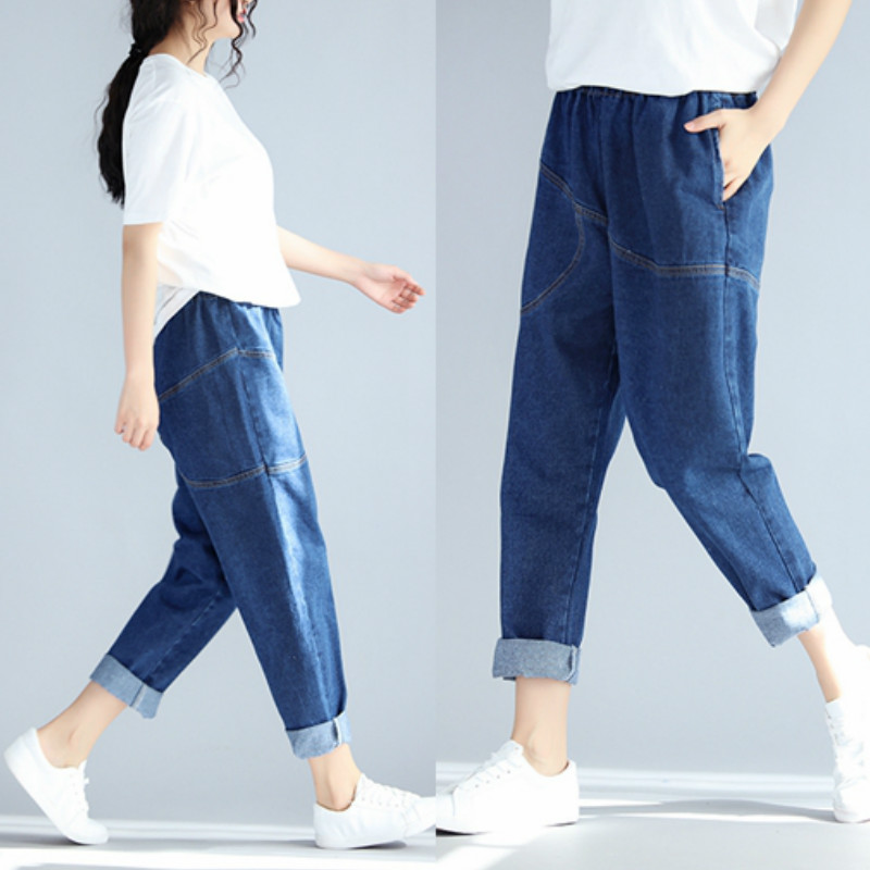 

New Jeans Denim Pants High-Waist Straight Women Spring Casual DM001, Black