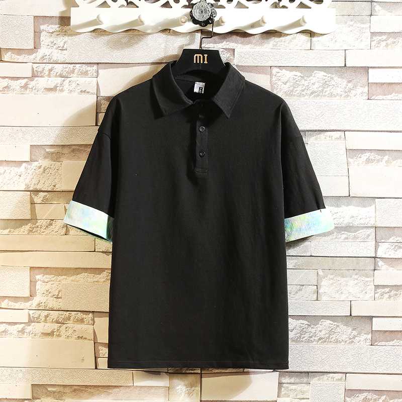 

Summer Fashion Harajuku Mens T Shirts 100% Cotton Tops Tees Korean Casual Loose Short Sleeve Oversized White Black T Shirt