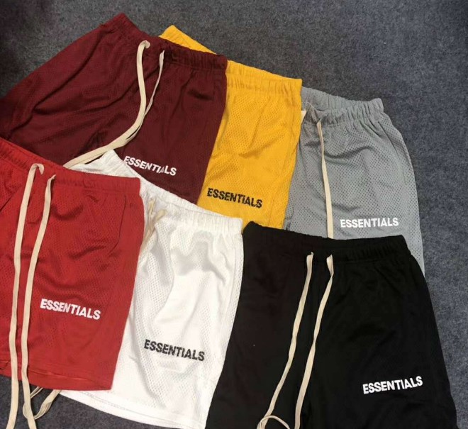 

6 Colors Mens Summer Shorts FOG Essentials Net Sweatpants Casual Beach Running Fitness Shorts Fashion Drawstring High Street