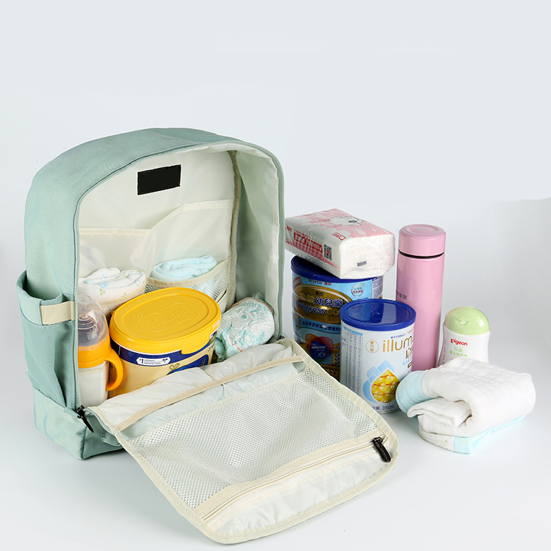 

Diaper Bag Fashion Multifunctional Large Capacity Solid Color Mother Bag Lightweight Pregnant Women Baby Backpack, Tender pink