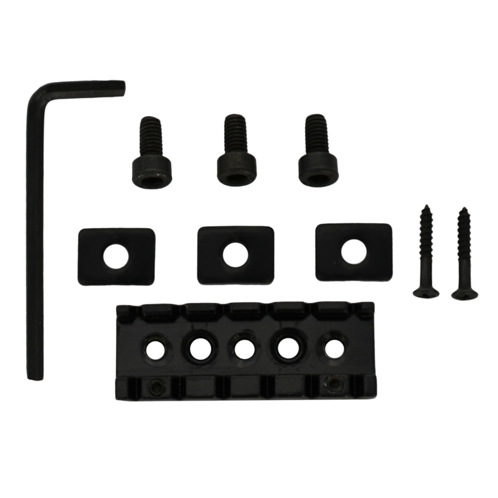 

2x Black/Silver Metal Locking Nut String Lock for Style Electric Guitars