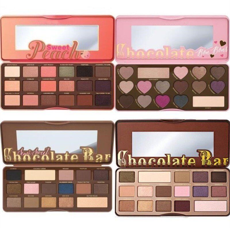 

Too Hot Faced Sweet Peach GingerBread spice Eyeshadow Palette White Chocolate Bar 18 Colors Sweet Peach Eye Shadow Makeup Cosmetics Free, Multi