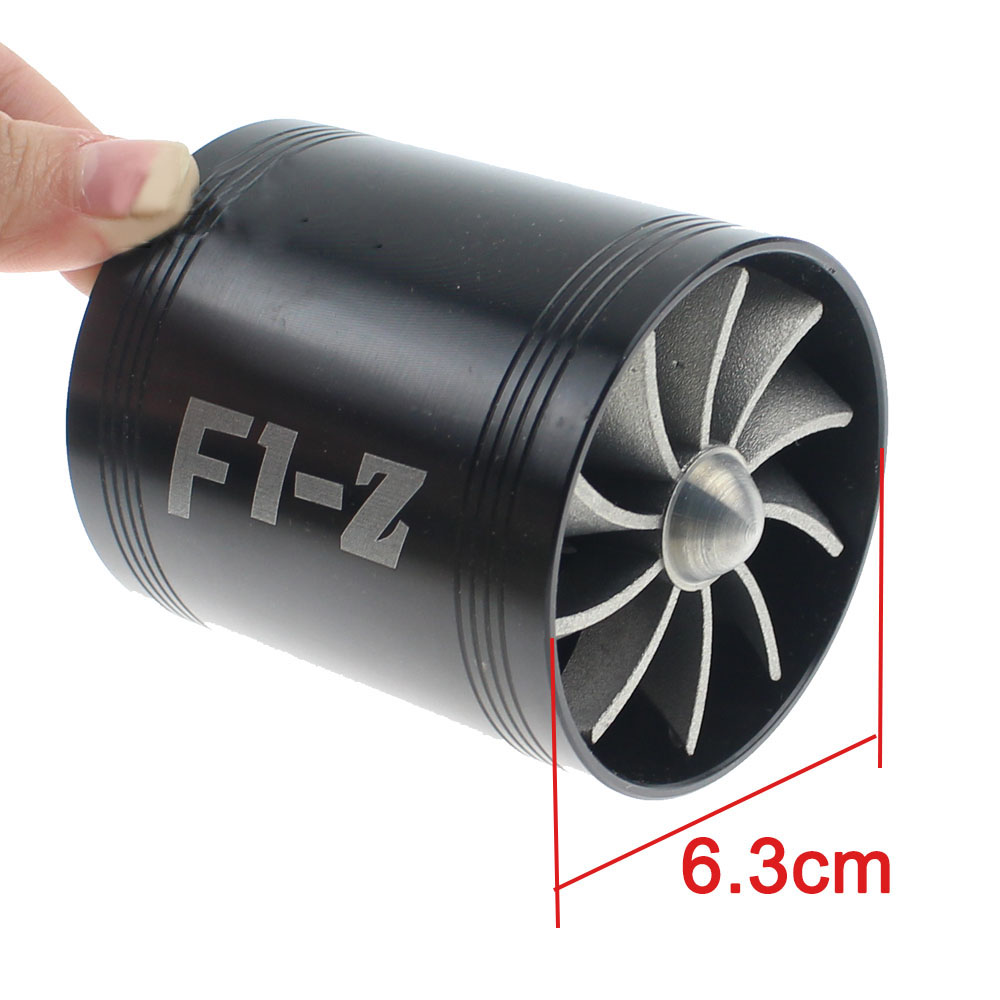 

CAR Dual Fan Air Intake Supercharger Turbo Turbine Fuel Gas Saver Fan Black