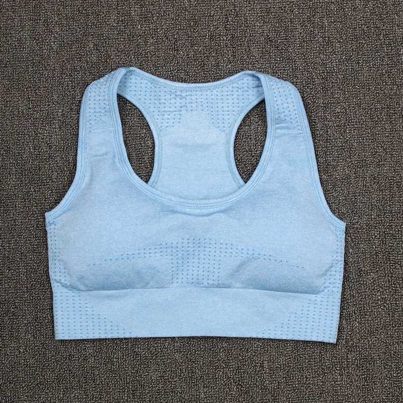 

NORMOV Newest Seamless Sports Bra Top Gym Fitness Women Running Crop Top Push Up Workout Padded Sport Bra High Impact Activewear, Pink