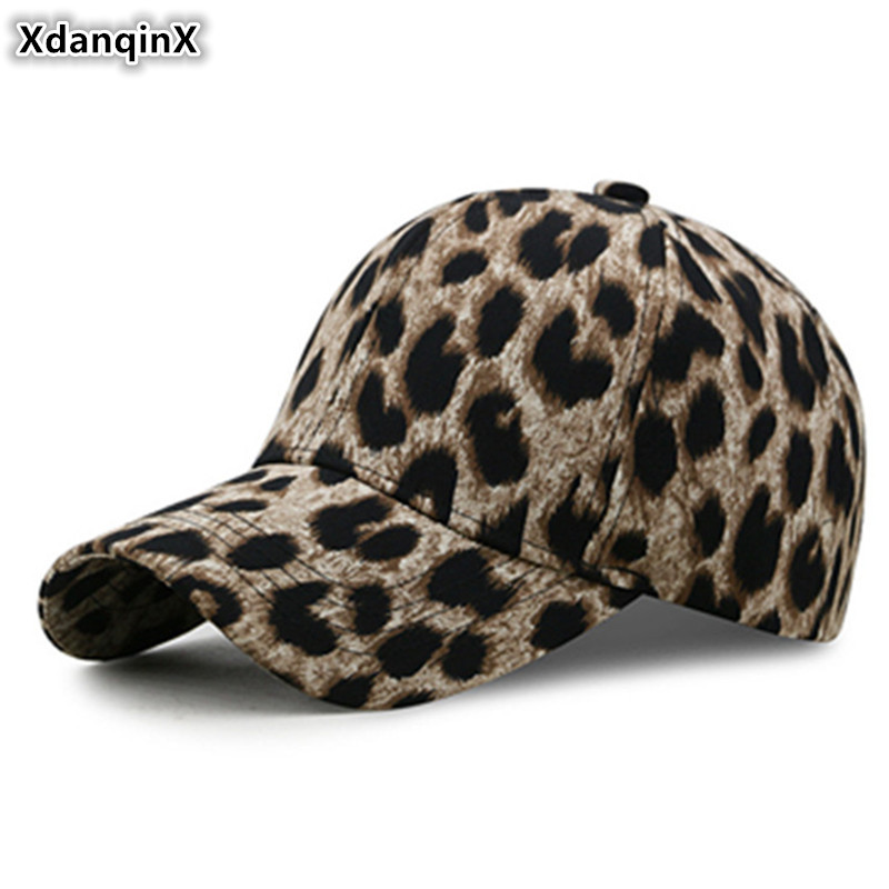 

XdanqinX Women's Hat Leopard Print Baseball Cap 2020 Spring Summer New Tongue Caps Adjustable Size Female Brand Hat Snapback Cap, Color-12