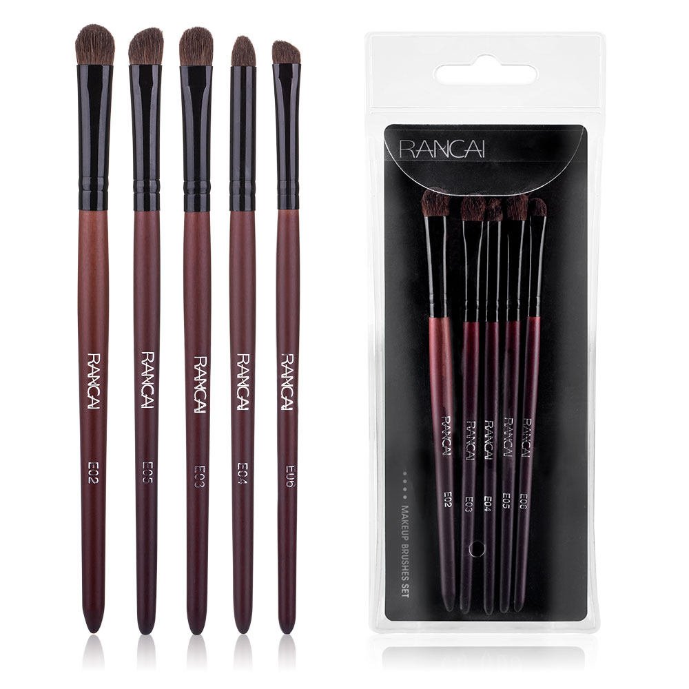

High quality 5pcs horse hair Eyeshadow Makeup Brushes set Wood Handle Make up Brush Set Cosmetics Eye Beauty Tools