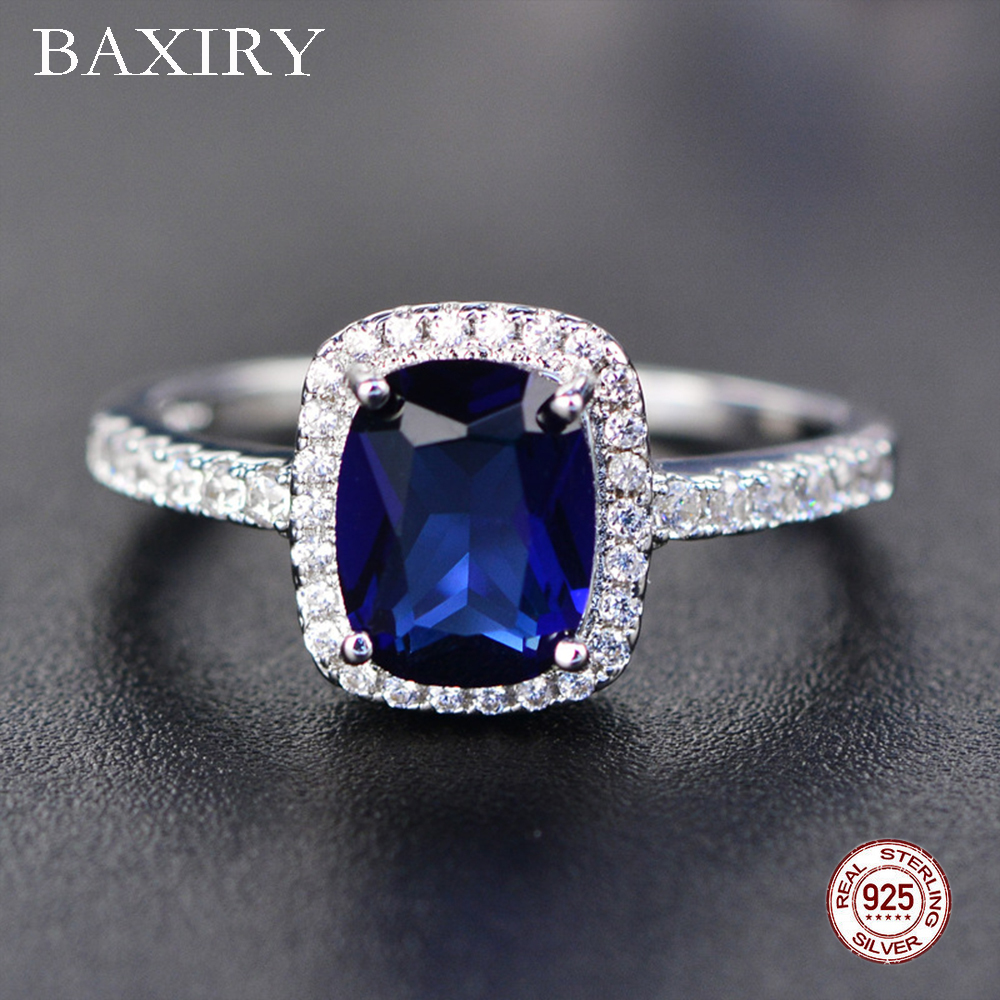 Luxe Femmes Ovale Cut 2.25 ct BLEU SAPPHIRE 925 SILVER RING Taille 6-10
