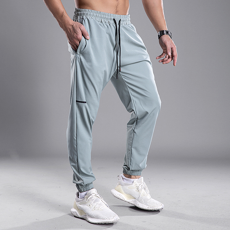 

Men Sports Running Pants Pocket Athletic Football Soccer pant Training sport Pants Elasticity jogging Gym Trousers, Black