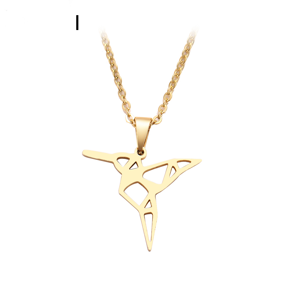 

Free Shipping Sumptuous Stainless Steel Necklace For Women Man Flying Bird Gold And Silver Color Pendant Necklace Engagement Jewelry Women