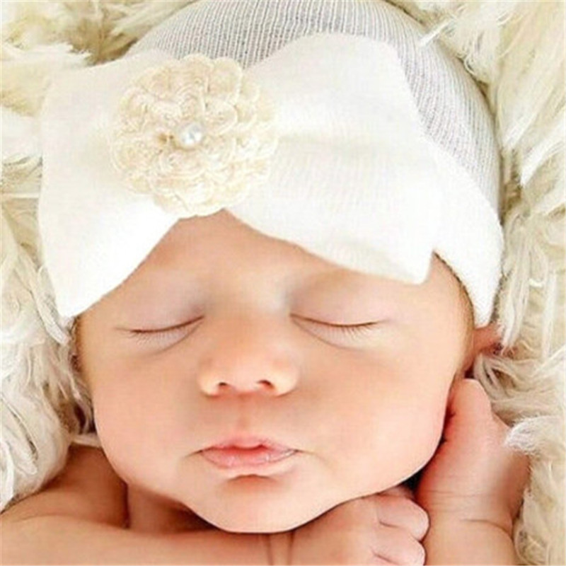

Soft Girls Baby Bowknot Flower Bonnets Beanie for Newborn Cap Summer Breathable Warm Hats Infant Toddler Elastic Hat Accessories, Type 5