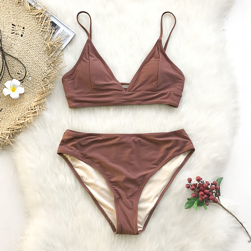 brown bathing suit top