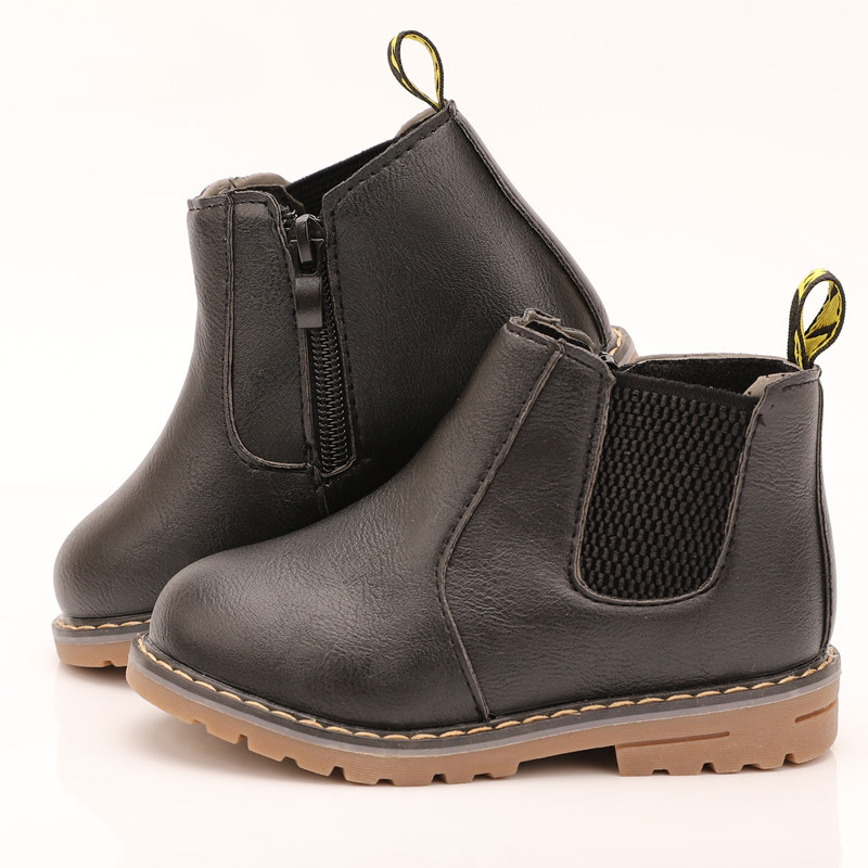 

spring and autumn kids booties black low heel leather boots girls gray kids leather boots brown martin boots kids