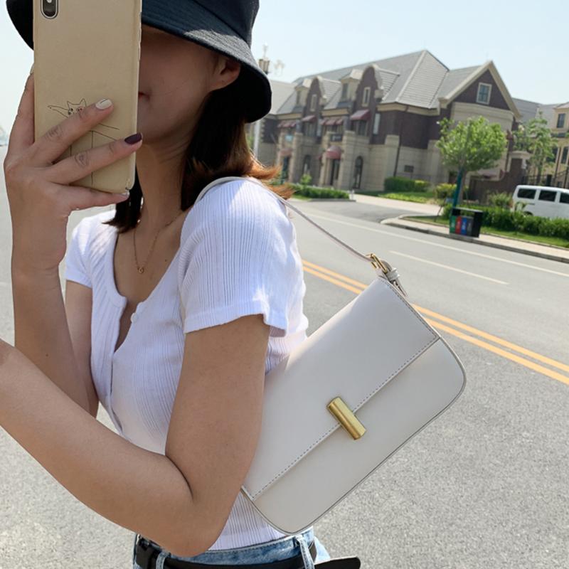 

Women's Soft Shoulder Strap Small Shoulder Bag Trendy Wild Armpit Bags Large Capacity Fashion Women's Leather Bags Candy Girl, Beige