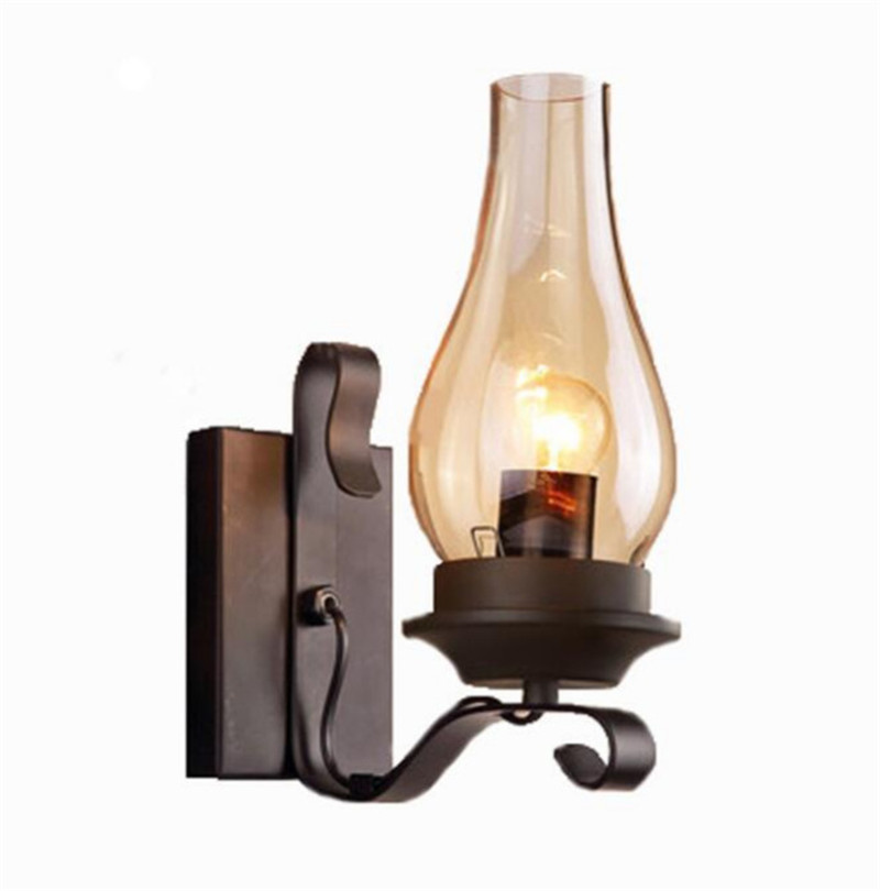Weiss Loft Antik Eisen Einfache Geweih Wandlampe Amerikanischen Land Retro Re OE