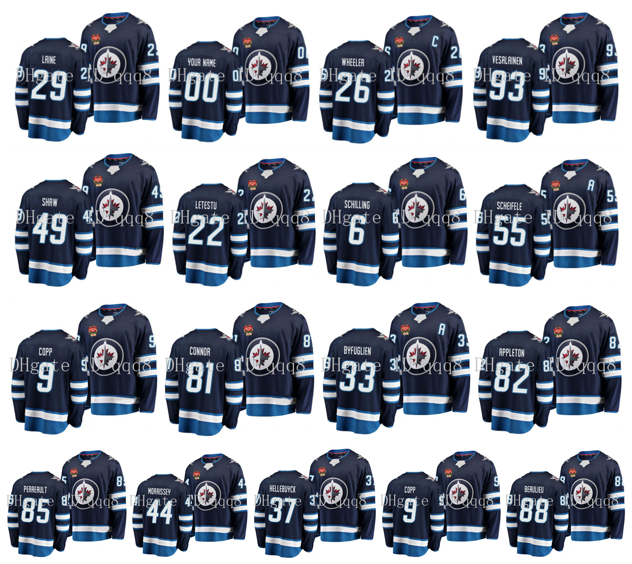 

Winnipeg Jets Jersey 2019 Heritage Classic 26 Blake Wheeler 29 Patrik Laine 55 Mark Scheifele 37 Connor Hellebuyck 9 Andrew Copp Hockey, As pic