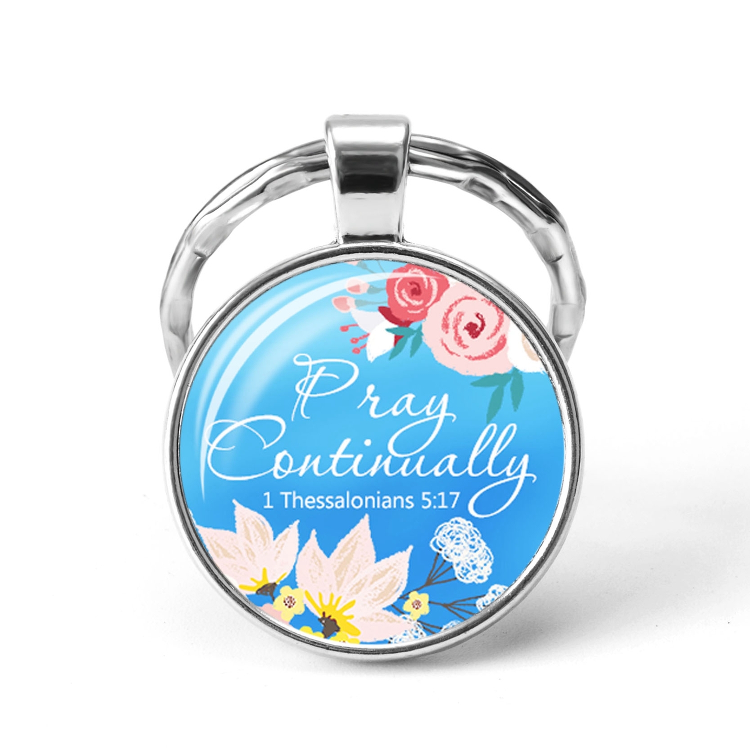 

Look To The Lord And His Strength Bible Verse Key Chains Quote Glass Metal Christ Women Men Holder Keychain Gift Fashion Jewelry