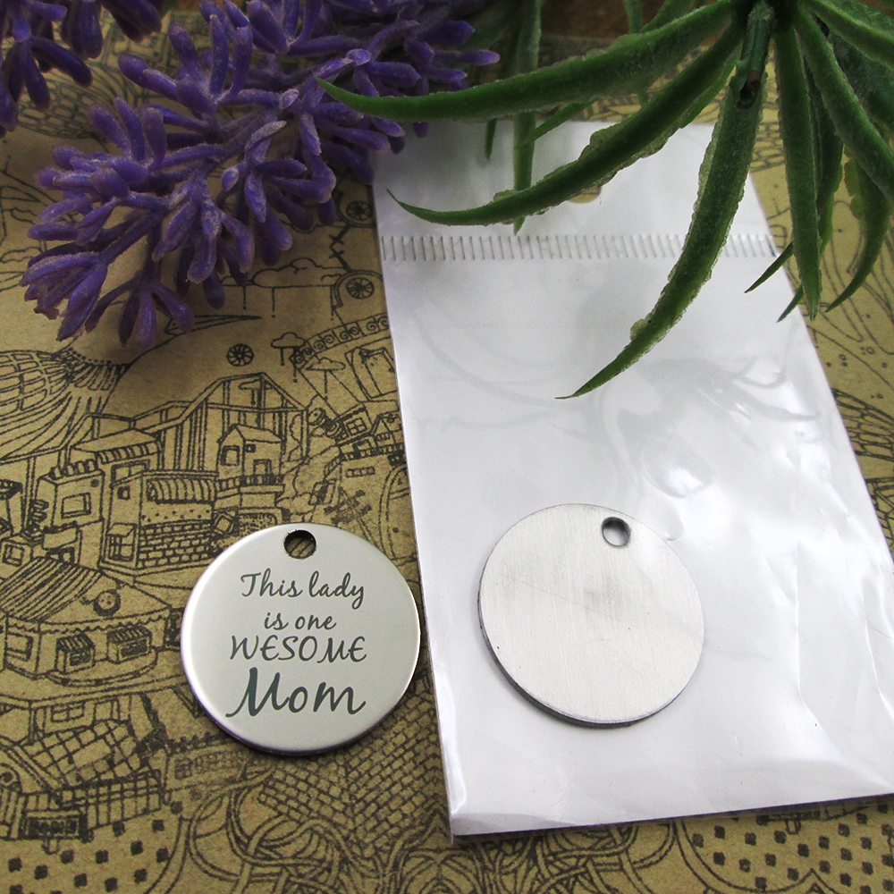 

40pcs--"This lady is one wesome Mom"stainless steel charms more style for choosing DIY Charms pendants for necklace