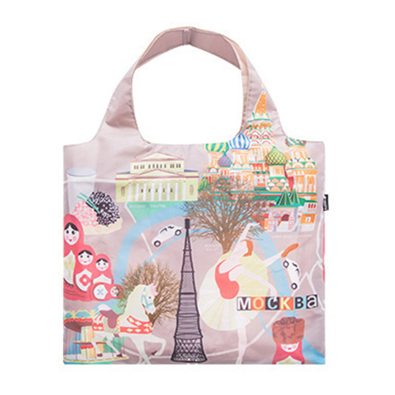 

Hot Sale Ladies Lightweight Shopping Bag Women's Waterproof Printed Folding Portable Travel Shoulder Storage Shopping Bag