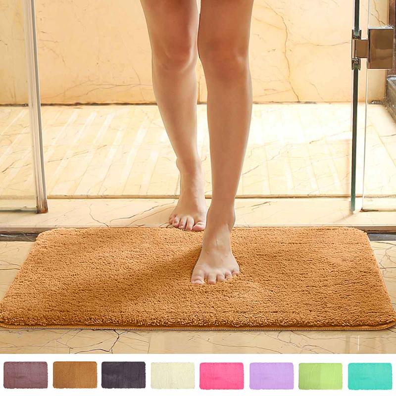 

80cmX50cm Water Absorption Rug Bathroom Mat Shaggy Memory Foam Bath Mat Set kitchen Door Floor Carpet For Toilet Non Slip