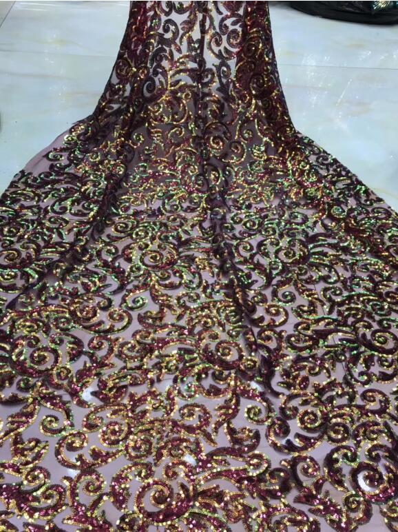 

Nigerian french net Lace Sophia-56.6823 Embroidered Cord Lace Fabric with full beads for bridal dress