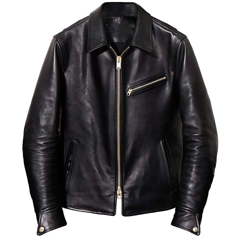 

2020 Black Men American Casual Style 1930S Biker' Leather Jacket Plus Size XXXL Genuine Cowhide Autumn Slim Fit Natural Coat
