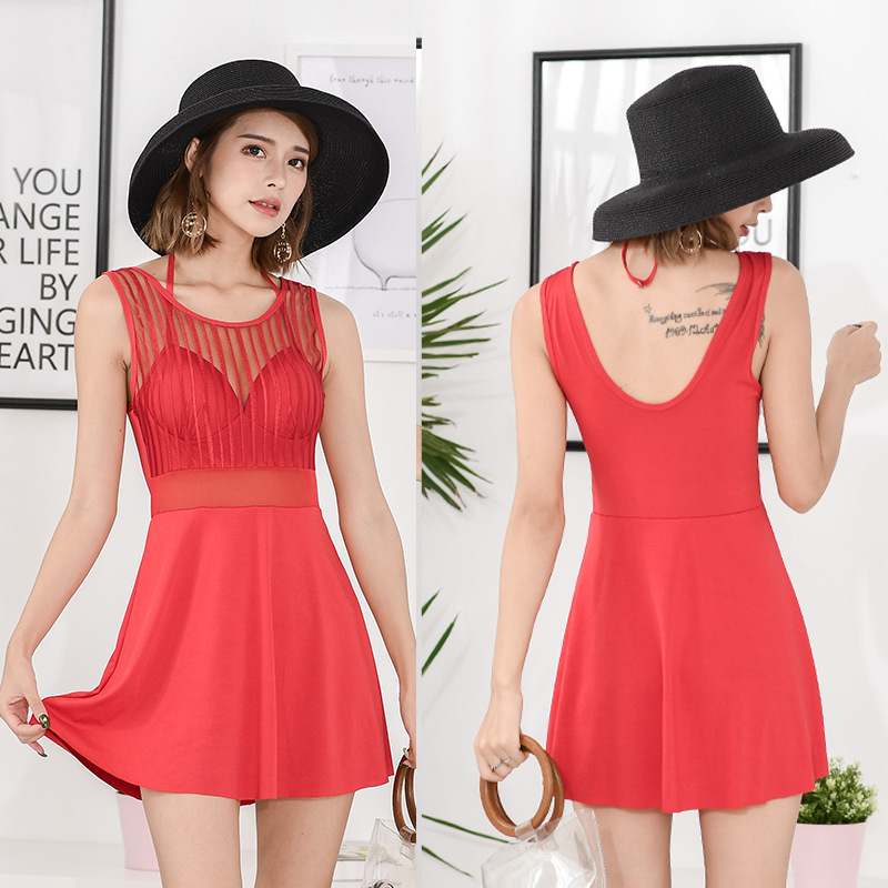 

Women One Piece Skirt Swimsuit Female Push Up Sexy Swimsuits Backless Hot Spring Swimming Suit Pool Bathing