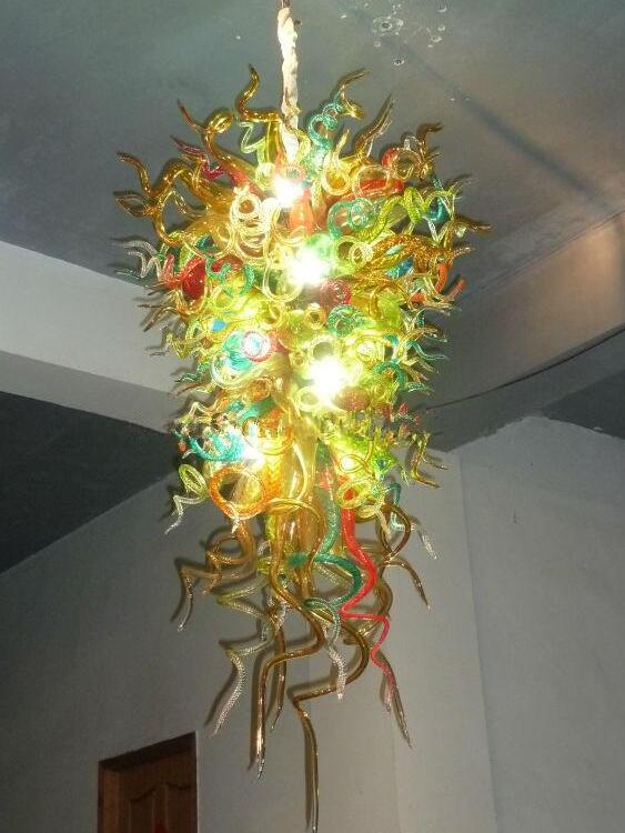 

Lamp Hotel Project Lighting Made Colored Chinese Chandeliers Hand Blown Glass Pendant Chandelier Lamps with 110V-240V Led Bulbs